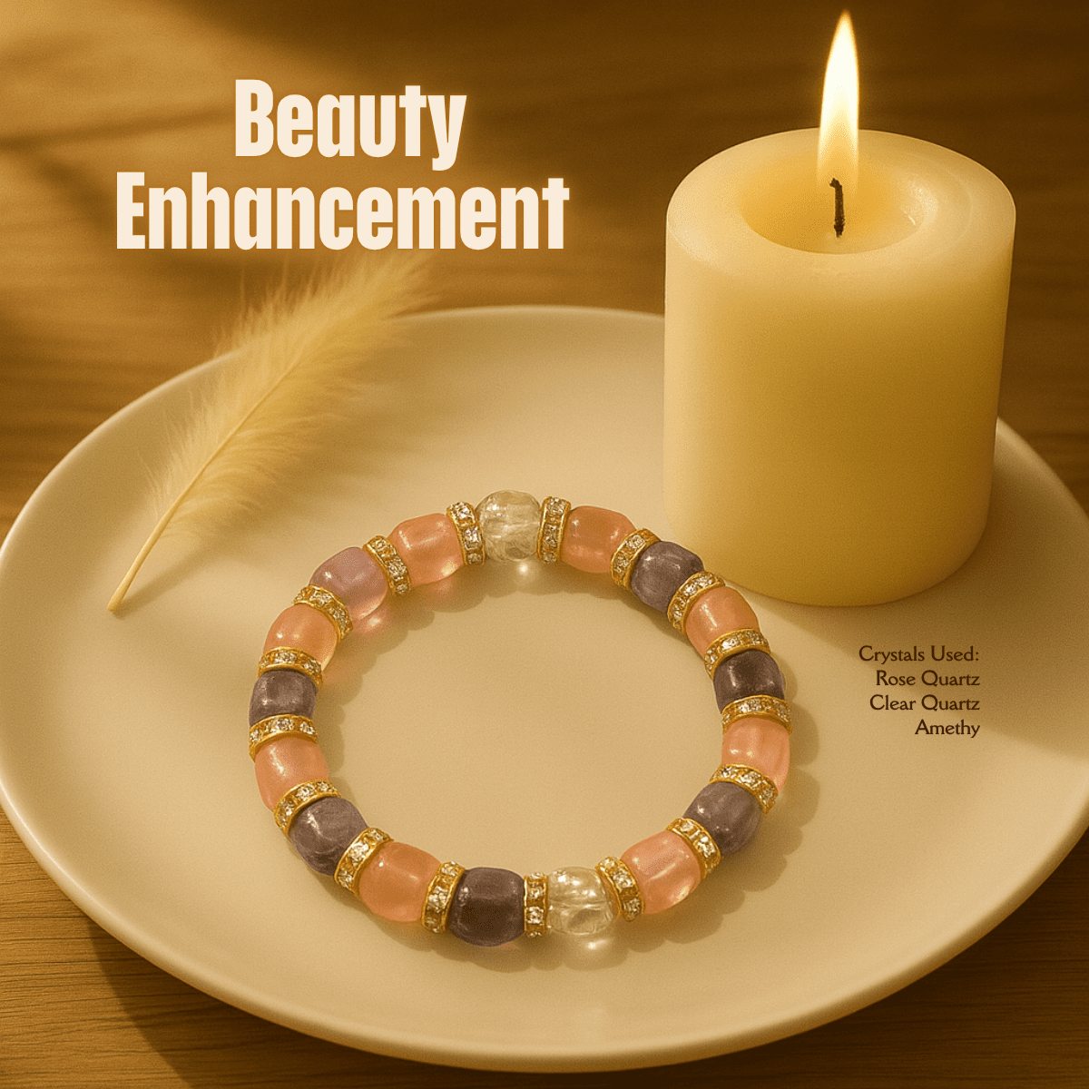 Beauty Enhancement Bracelet (8mm) spiritual healing bracelet tarot numerology soulmate guidance - Soulmate Tarot