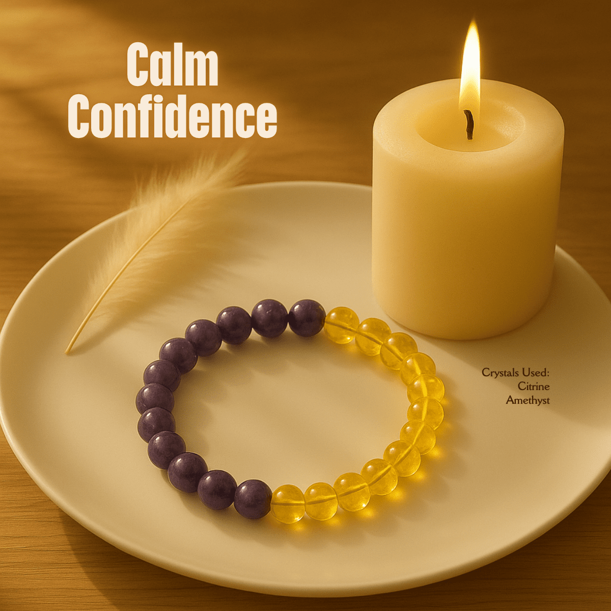 Calm Confidence Bracelet (8mm) spiritual healing bracelet tarot numerology soulmate guidance - Soulmate Tarot