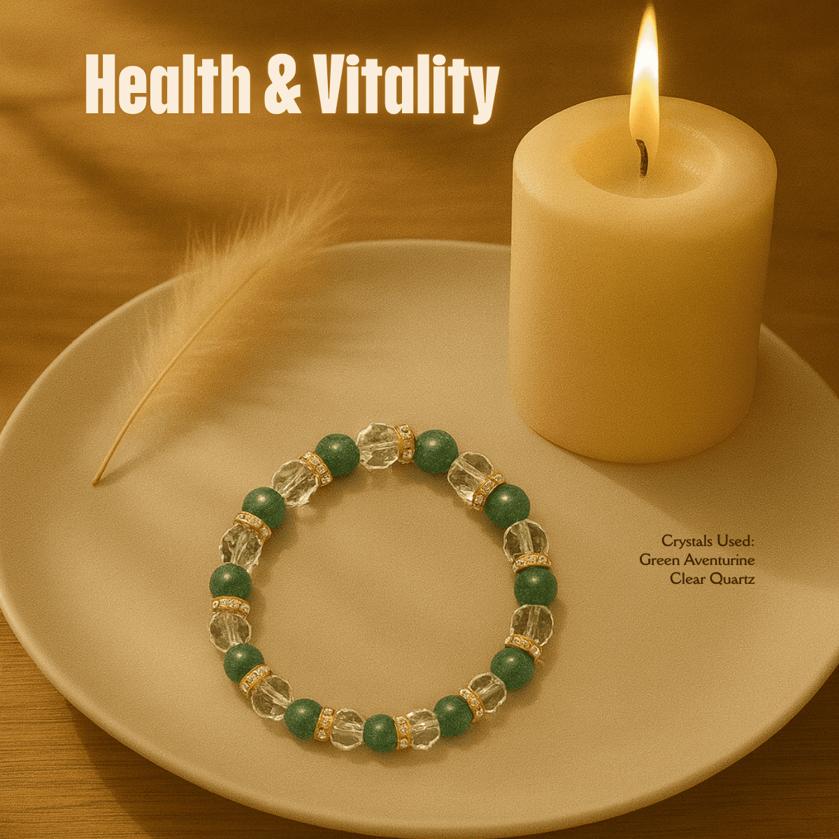 Health & Vitality Bracelet (8mm) spiritual healing bracelet tarot numerology soulmate guidance - Soulmate Tarot