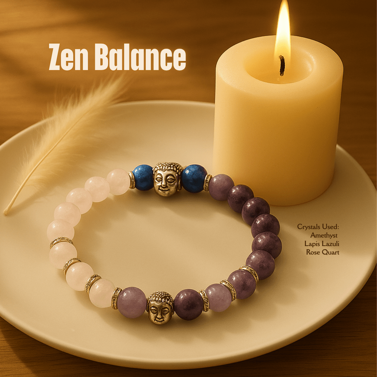 Zen Balance Bracelet (8mm) spiritual healing bracelet tarot numerology soulmate guidance - Soulmate Tarot