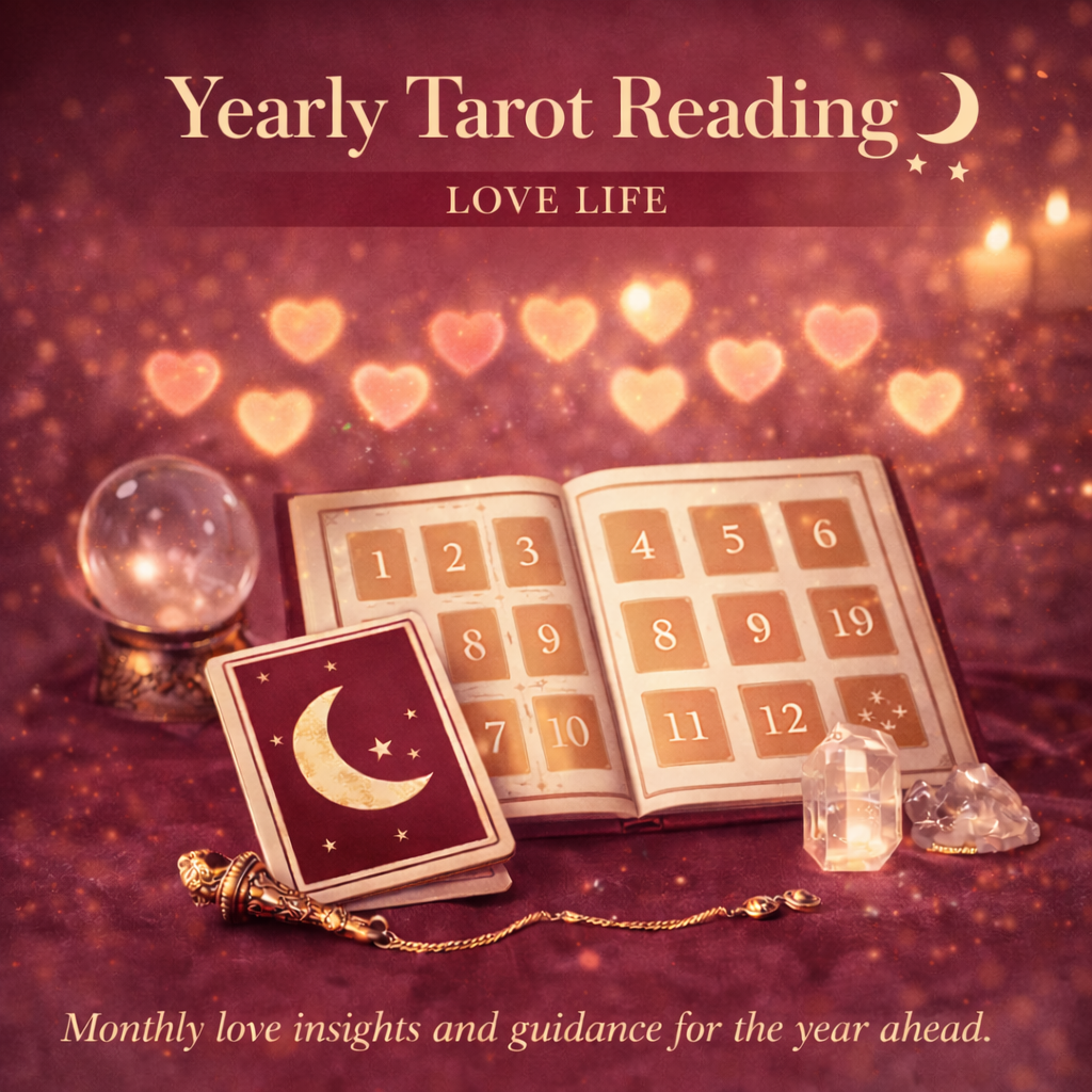Yearly Tarot Reading – Love Life (12-Month Love Energy Guide)
