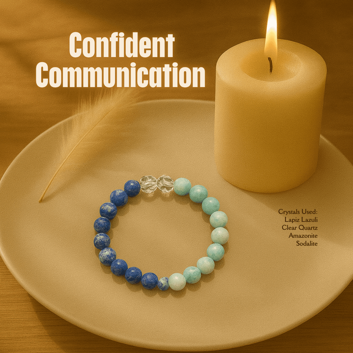 Confident Communication Bracelet (8mm) spiritual healing bracelet tarot numerology soulmate guidance - Soulmate Tarot